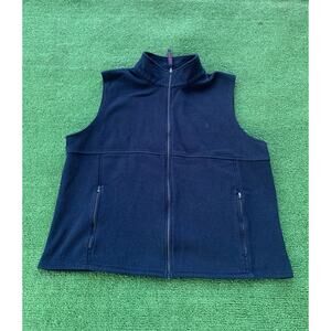 Rare VTG 90s Polo Sport Ralph Lauren Fleece Vest Navy Blue Full Zip Mens Large